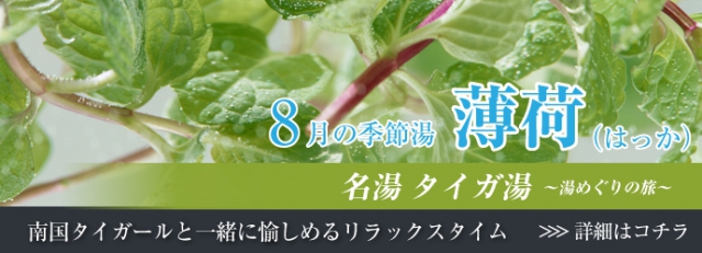 【無料】8月の名湯タイガ湯～薄荷湯～