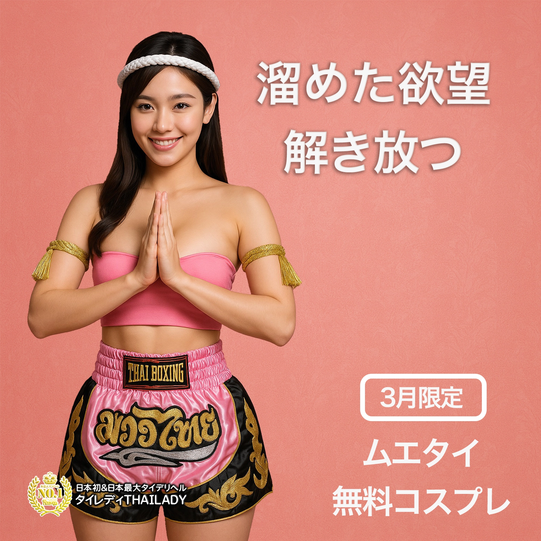 【3月限定】ムエタイ無料コスプレ── 溜めた欲望、解き放つ。